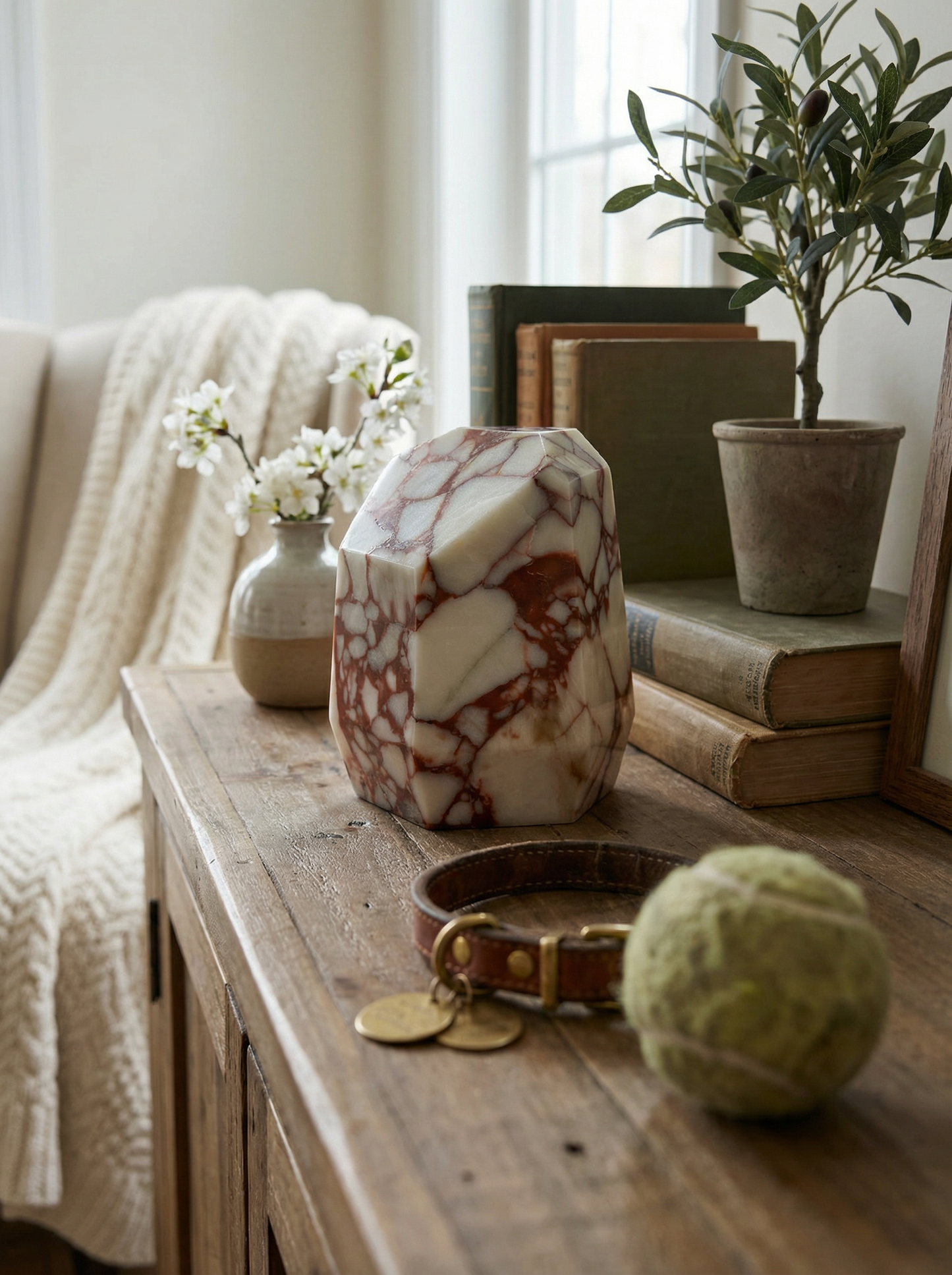 Natural Marble Vein Pet Eternal Memorial Box Ornament MINI