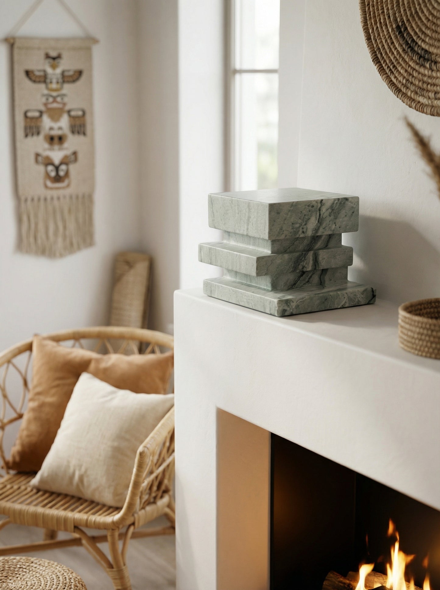 Natural Marble Veined Eternal Pet Memorial Companion Sculpture