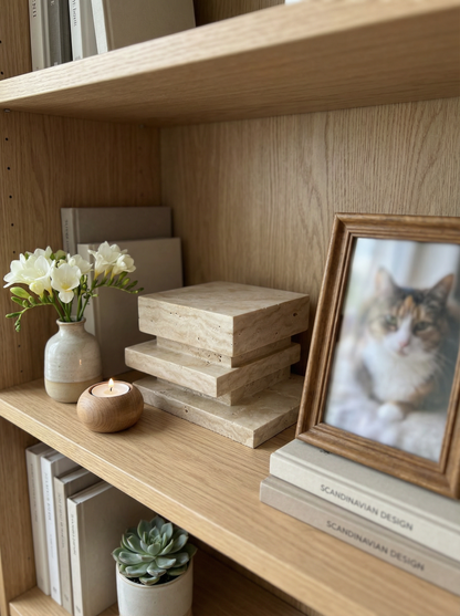 Natural Marble Veined Eternal Pet Memorial Companion Sculpture