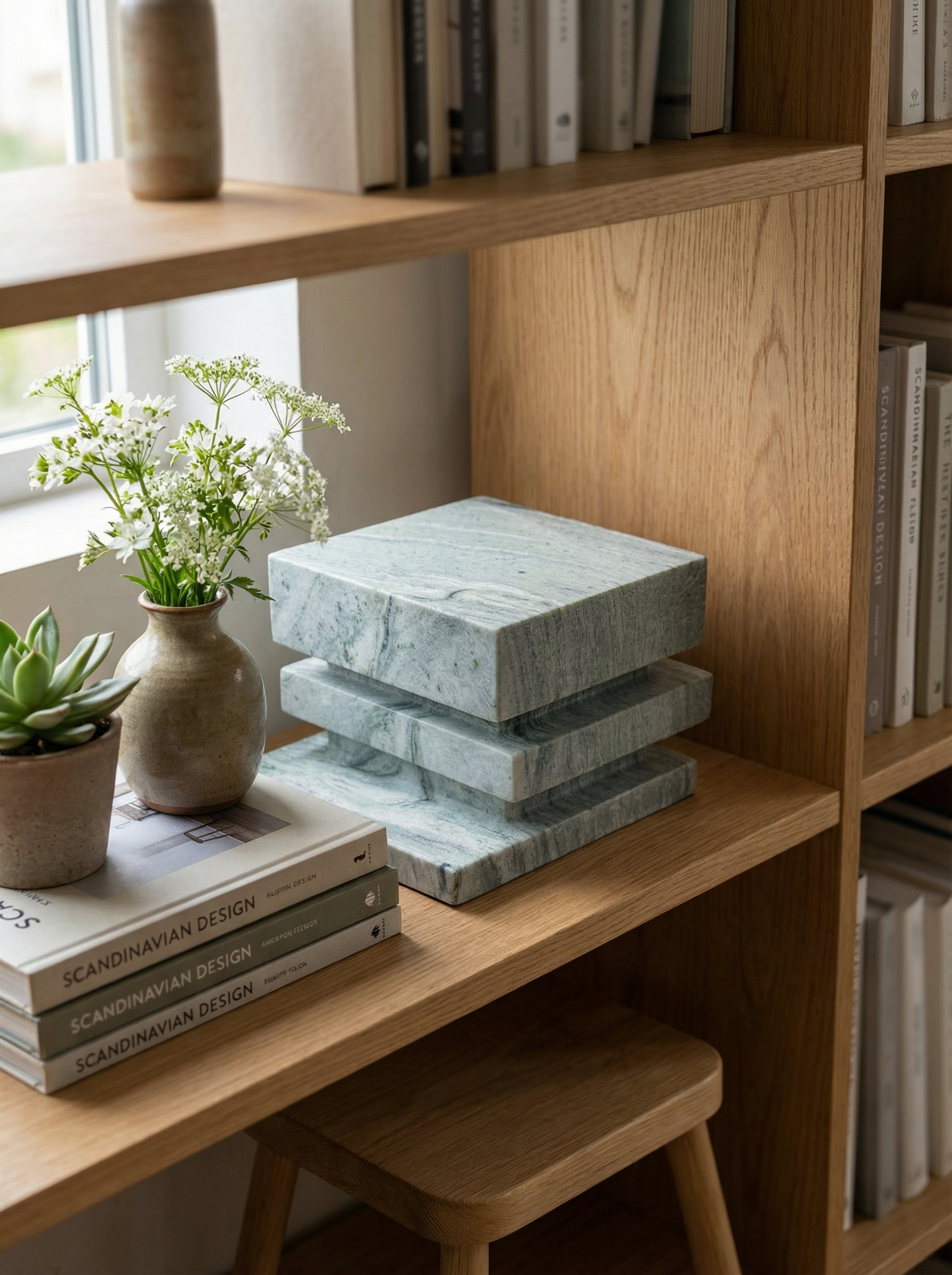 Natural Marble Veined Eternal Pet Memorial Companion Sculpture