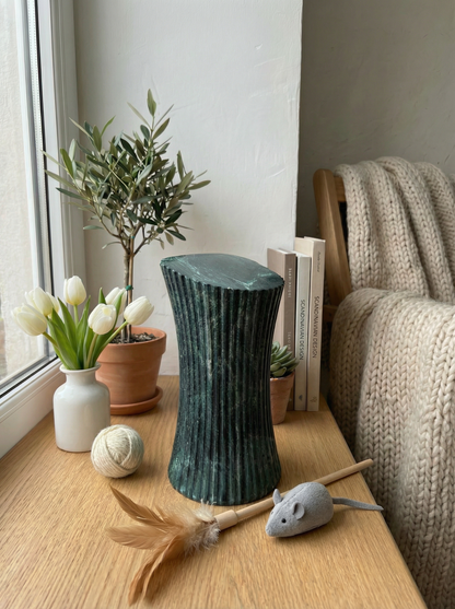 Solid Natural Marble Pet Memorial Keepsake Box, Home Decor Sculpture