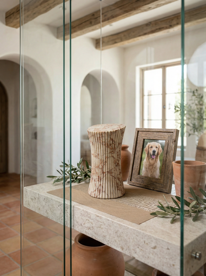 Solid Natural Marble Pet Memorial Keepsake Box, Home Decor Sculpture