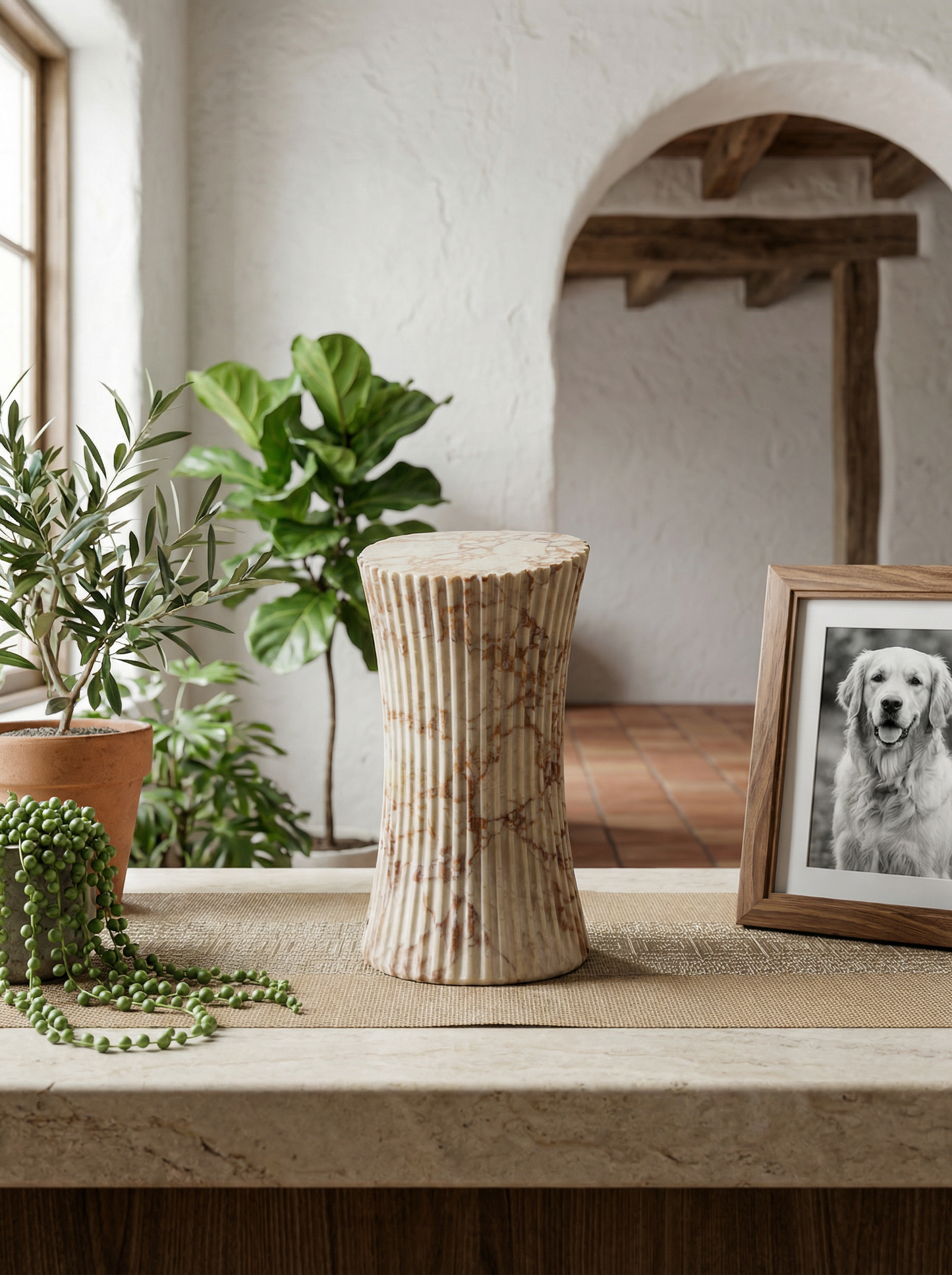 Solid Natural Marble Pet Memorial Keepsake Box, Home Decor Sculpture