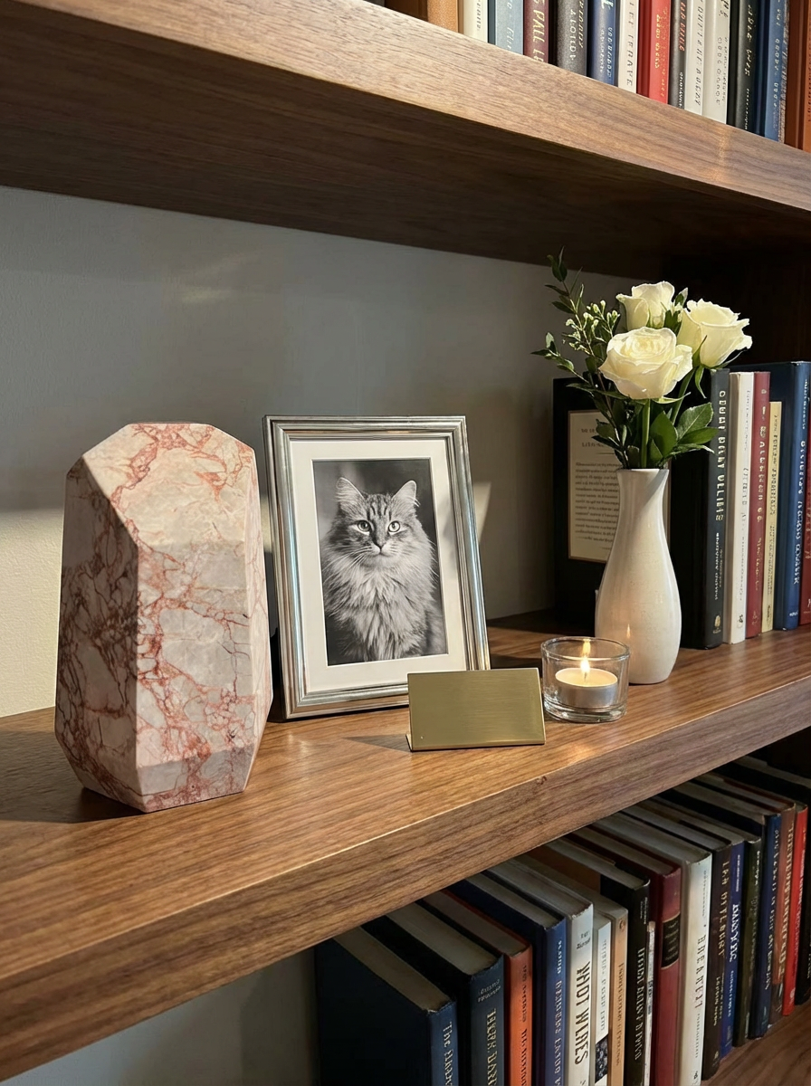 Natural Marble Vein Pet Eternal Memorial Box Ornament