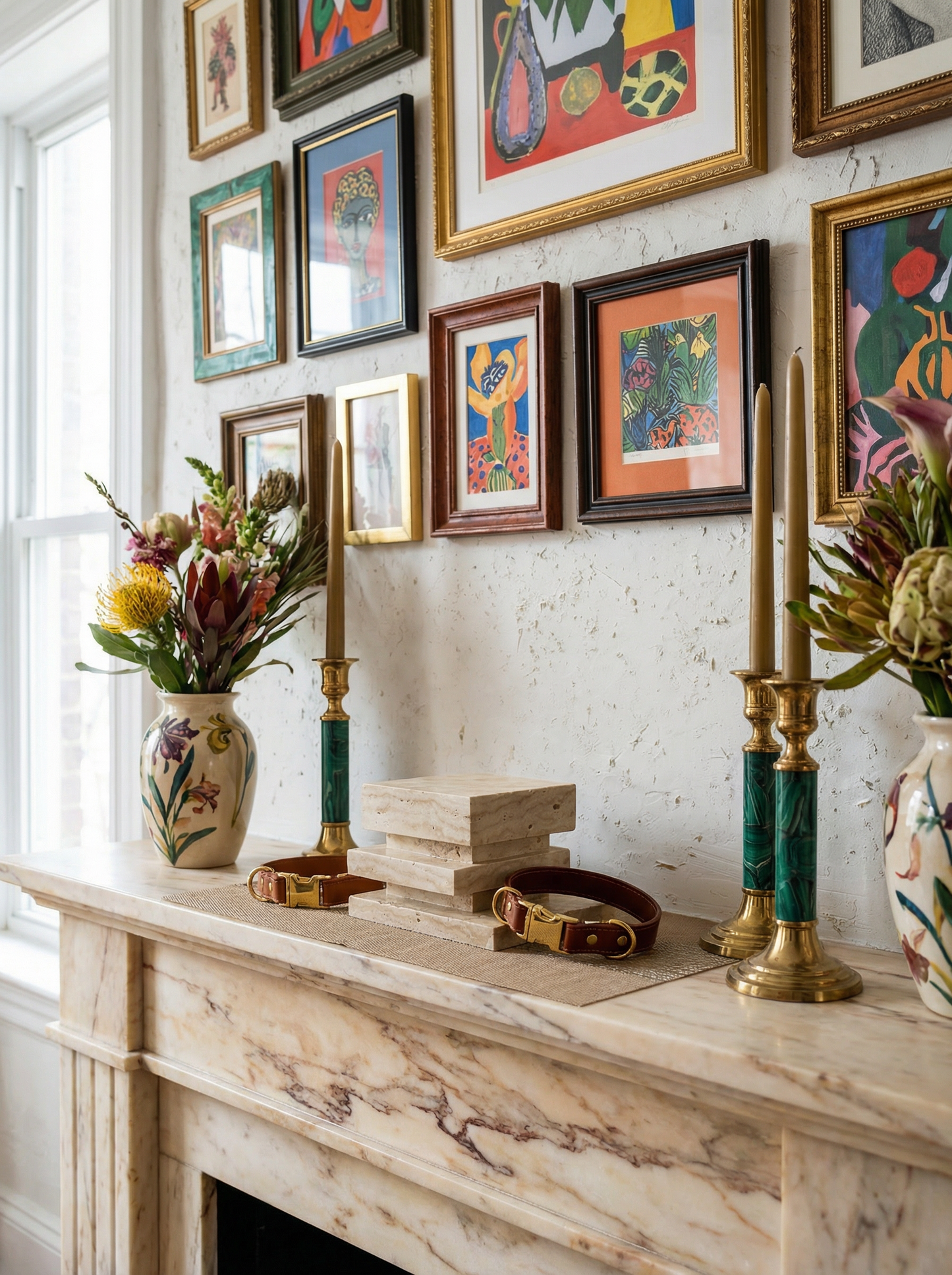 Natural Marble Veined Eternal Pet Memorial Companion Sculpture